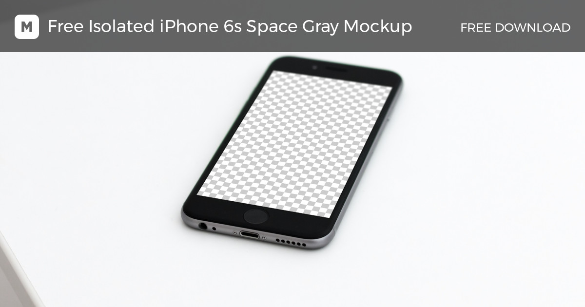 Free Isolated iPhone 6s Space Gray Mockup - Mockuuups Studio